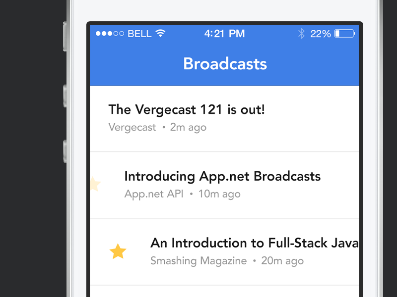 Breaking - Broadcast Listing breaking ios flat