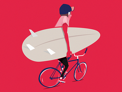 Surf & Ride bicycle bike design illustration ride surf