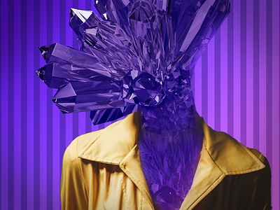 Exploding Crystal Face crystal explosion face gradient photoshop purple