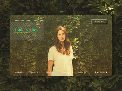 Lana Del Rey - Landing Page artist lana del rey landing page minimal singer website