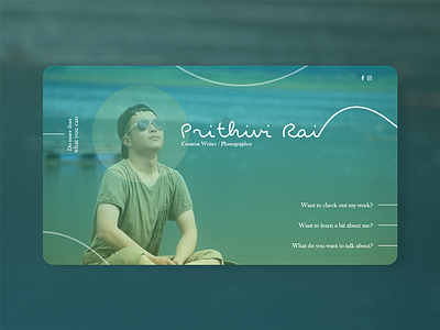 Prithivi Rai - Landing page cursive minimal photography prithivi type ui website