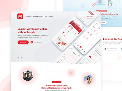IME Pay Website Concept Design app gradient illustration ime nepal landing page minimal mobile app nepal ui vector website