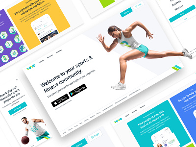 Rovo New Landing Page figma fitness gears homepage landing page running sport sport app sports startup ui design web design