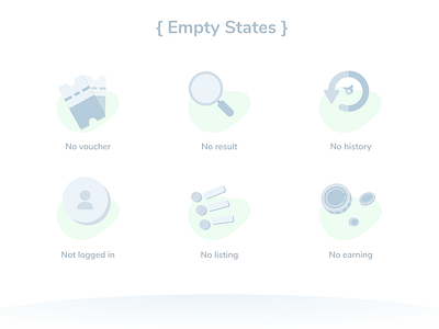 Empty States Set empty figma icon illustration minimal ngnvuan no history no listing no result not logged in pastel ui visual