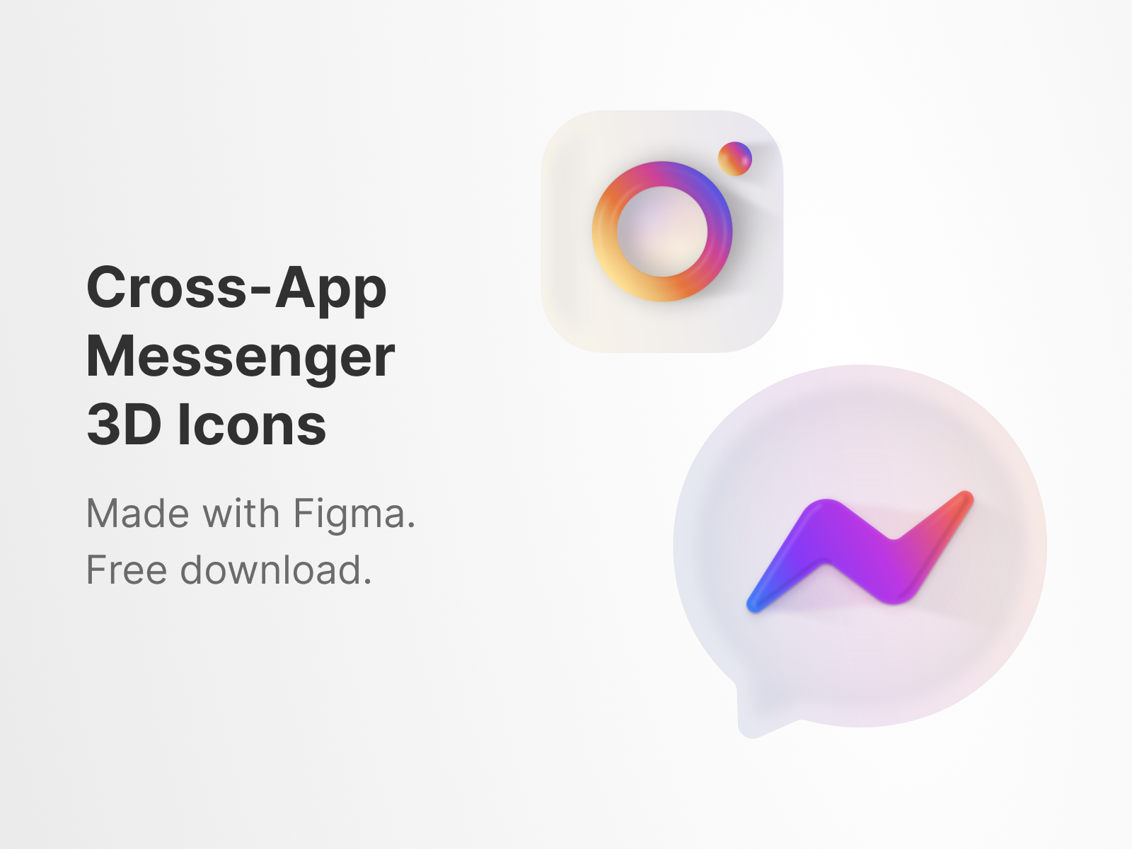 Instagram + Messenger 3D App Icon 3d app icon chat facebook figma gradient icon instagram messenger neumorphism ngnvuan ui vector visual design