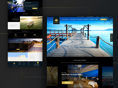 MerPerle - Luxury Resorts & Hotels Website Concept boutique branding design gold homepage hotels mega menu resorts royal ui vietnam web website