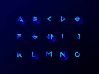 One Line Ombre Alphabet alphabet alphabet typography blue dark flow icon illustrator neon ombre typography visual design