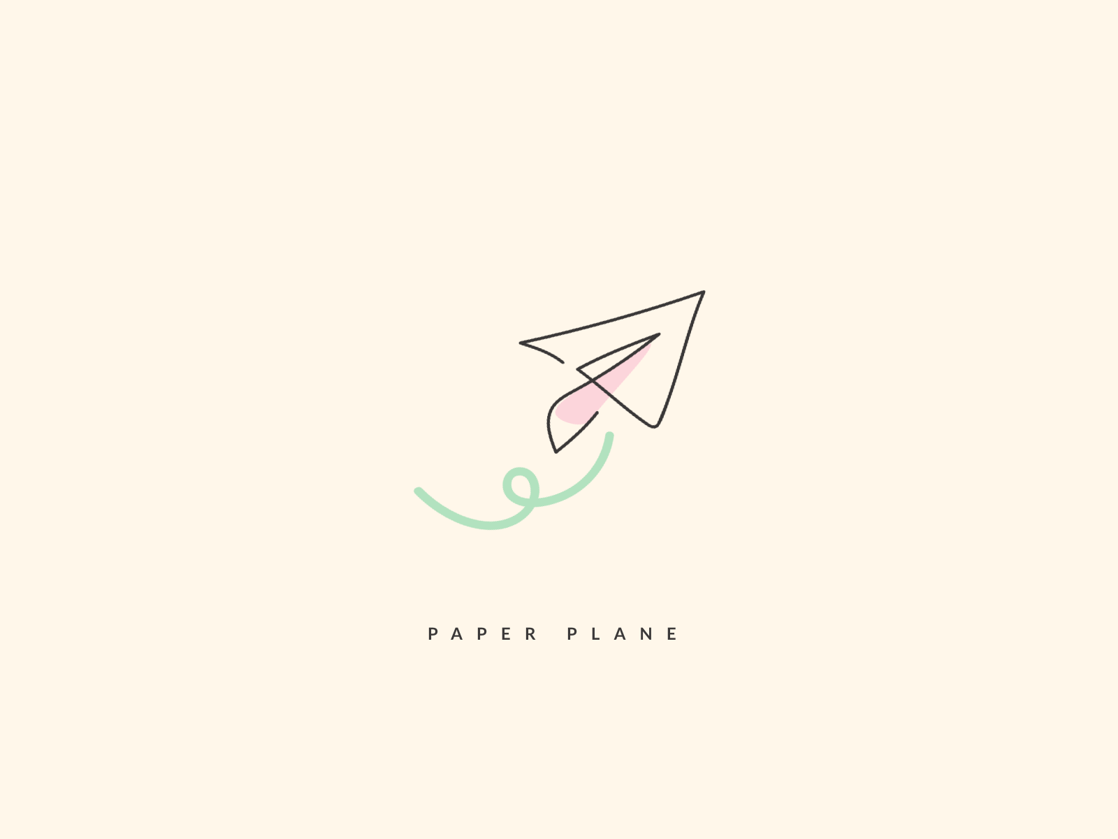 One Line Icon - Paper Plane airplane feminineicon handrawing icon logo minimal oneline oneliner paper plane pastel plane simplistic