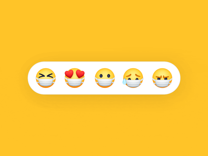 Emoji Reaction in Corona Virus (Covid-19) Era 🤭 animation concept coronavirus covid 19 emoji exploration face mask facebook interaction ngnvuan reaction reactions ui ui animation vuan