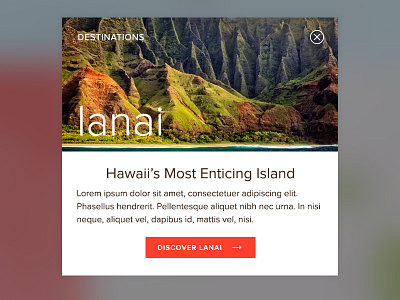 Modal button close hawaii island lanai modal photo popup ui window x