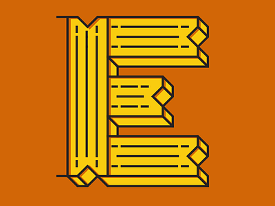 Type E custom e letter typography