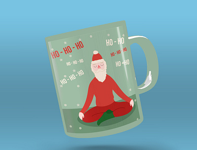 Santa does yoga. Der Weihnachtsmann macht Yoga advent christmas design graphic design ill illustration santa vector