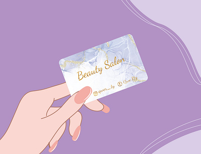 Business card for a beauty salon. Manicure illustration. branding business card design graphic design illustration salon vector