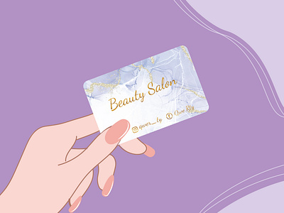 Business card for a beauty salon. Manicure illustration.