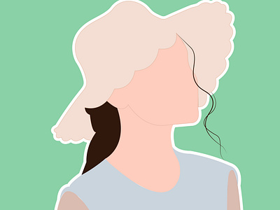 Faceless portrait of a girl in a hat