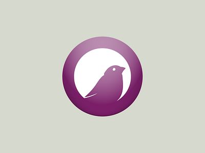 Curious Purple Sparrow animal bird bird icon branding curious cute gradient logo purple ring signet small sparrow