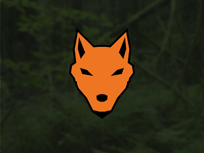 Orange Wolf badge forest logo orange signet wolf wolves