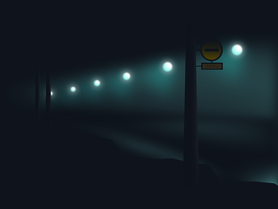 Night tunnel design illustration night