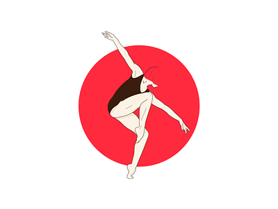 Lady circle cecyliacurtel dance draw graphicdesign illustration movement
