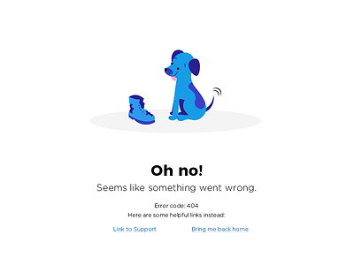 404 page v3 404 500 bad dog cute dog error illustration not found shoe
