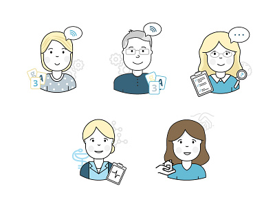 Counseling avatars avatars counseling doctors icon set icons illustration medicine people