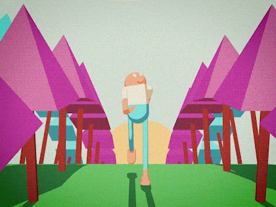 Rainbow Walker animation c4d character flat gif loop rainbow