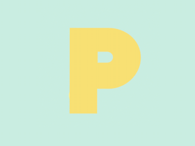 The Letter P animation c4d character flat gif p