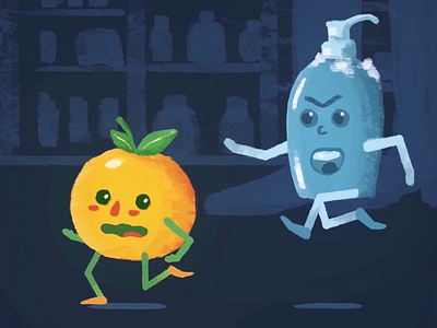 Wash it! 2d animation animation 2d animation after effects dribbble gif motiondesign orange soap vector animation wash wash hands wash it wash the orange