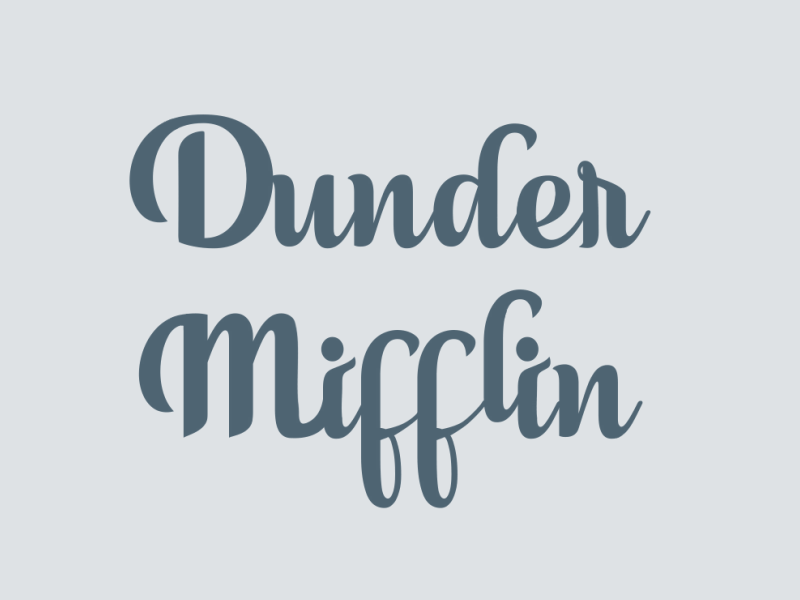Dunder Mifflin animation dunder dunder mifflin fluid lettering lettering animation 2d mifflin office lettering smooth lettering text animation 2d the office the office lettering vector animation