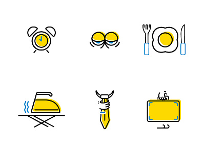 Icon Set cute design icon icon design icon set icon set routine icon set yellow iconography icons illustration