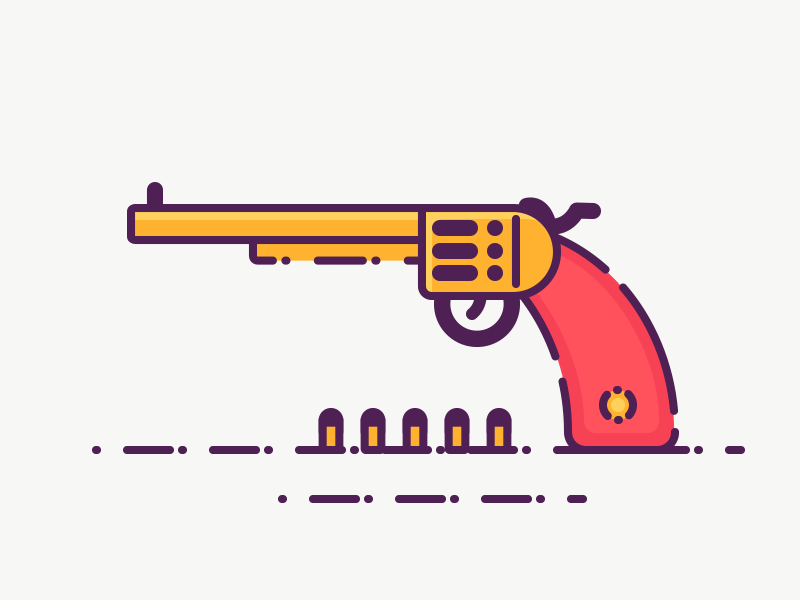 Justice 2d animation ammo bullets gold gun illustration read dead redemption revolver gold simple vector animation weapon