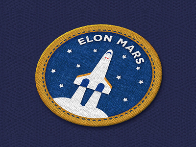 Elon Mars 2d animation animation after effects dribbble dribbbleweeklywarmup elon mars elon mars patch elon musk elon musk patch mars motiondesign patch shoulder patch space exploration space mission space mission patch space patch space ship patch space travel space x vector animation