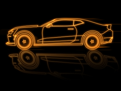 Vector illustration of a neon camara car