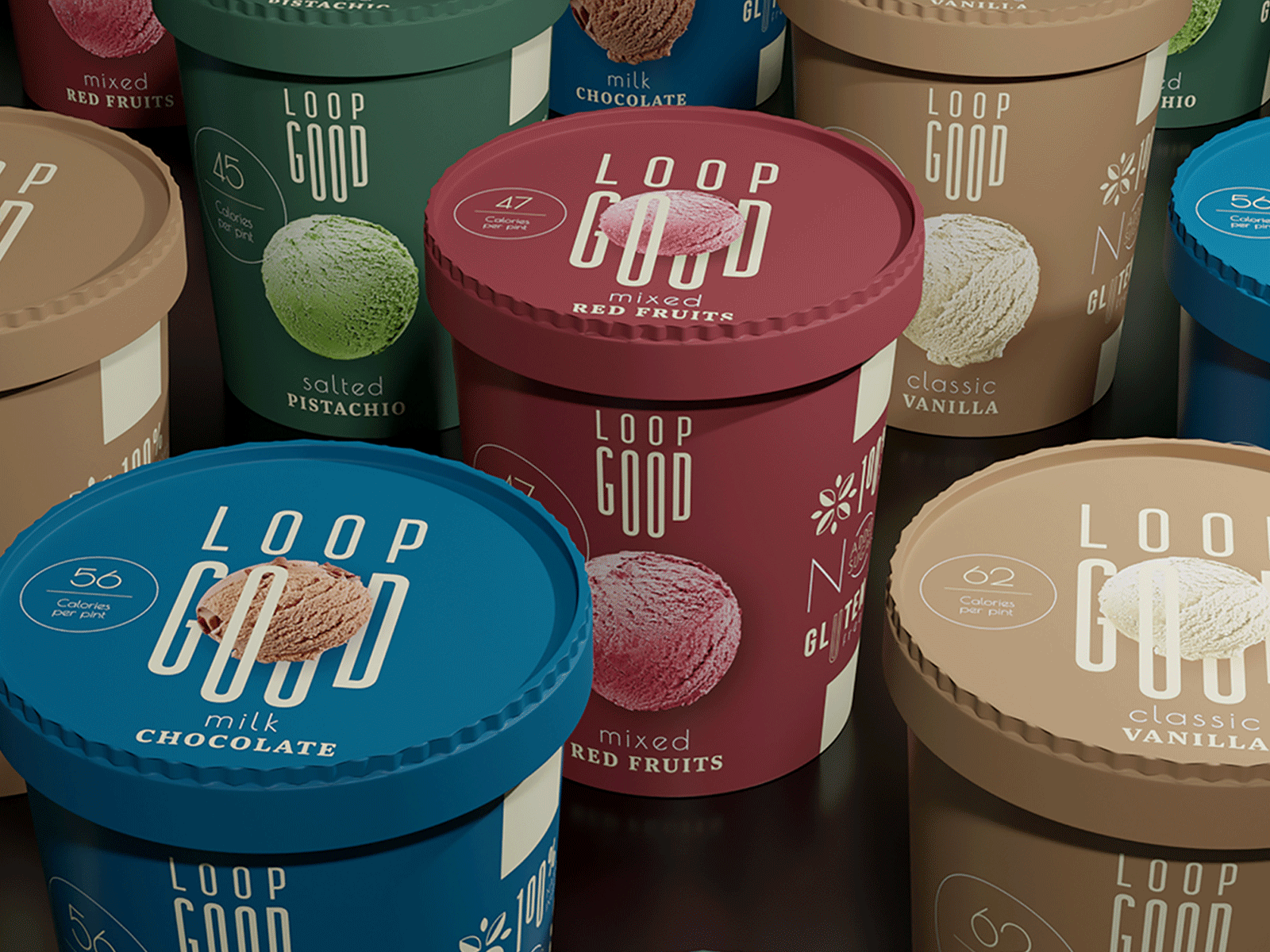 Loop Good - Artisanal Ice Cream artisanal branding design ice cream packaging design