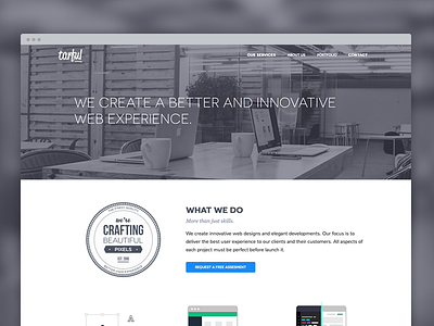 Introducing Tarful v3 blue gray landing studio tarful ux web webdesign