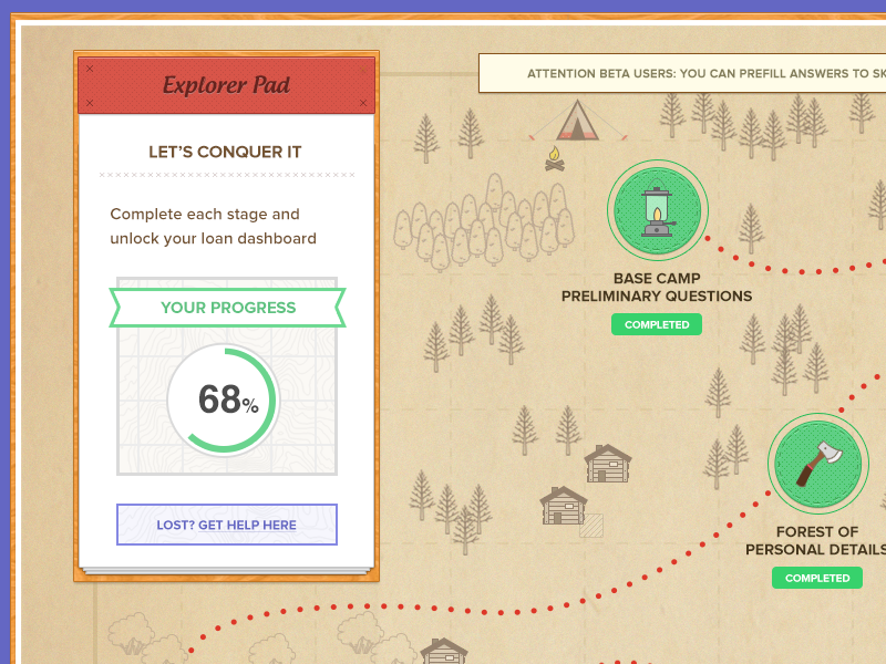 Explorer map explorer flow game gamification illustration map mortgage phase stage step tarful