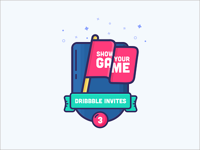 Dribbble Invites badge design draft dribbble icon illustration invitation invite invites tarful vector