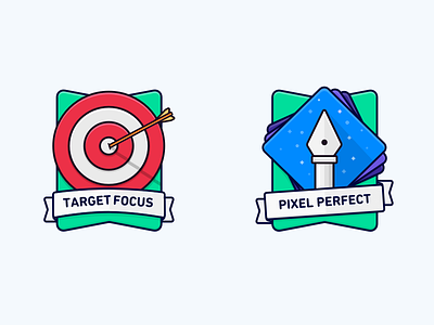 Badges badge emblem emblems icon illustration pixel quality startup tarful target vector