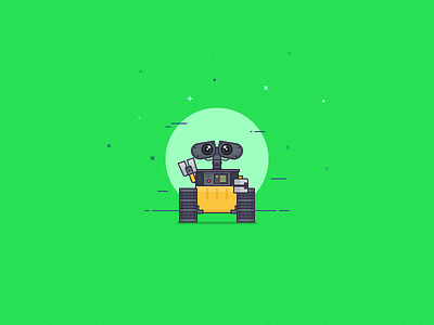 Wall-E illustration art cartoon character design drawing flat graphic design icon illustration space vector wall-e