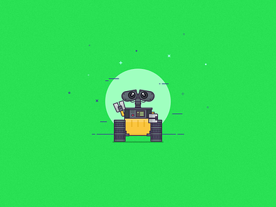 Wall-E illustration art cartoon character design drawing flat graphic design icon illustration space vector wall e