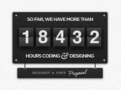 Counting Hours black code counter design hours proposal tarful texture typography ui white
