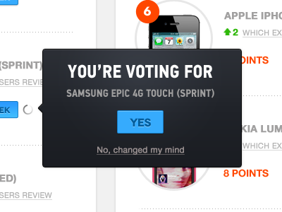 You Are Voting black blue design gray green mobile orange ranking rating red tarful ui vote white