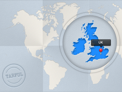 UK Loves Tarful black blue country cream grey loupe map paper red stamp tarful texture uk united kingdom white