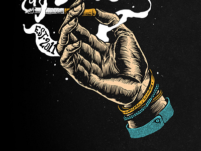 Warlock Cigaret apparel brand cartoon cigaret design digitalpainting graphic design illustration ipllustrtion logo tshirt tshirtdesign