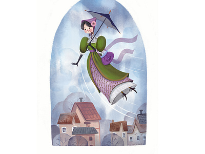 Mary Poppins art arts bookillustration booksillustrstion card for children gift graphics handmade illustration patterns photoshop pick watercolour