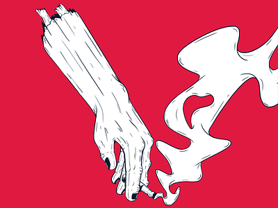 Smoking cigarette drawn hand illustration illustrator smoke