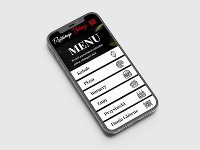 Mobile menu card for restaurants