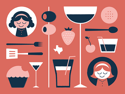 Goodetime Gals Brand Elements branding icons illustration