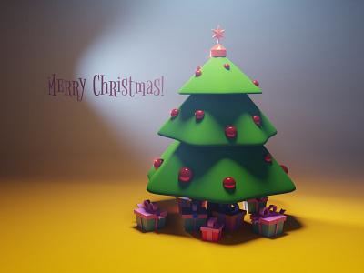 3D Christmas Vibes 3d atmosphere blender christmas decorations gift holiday illustration joy santa tree