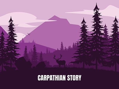 Carpathian Story dawn deer forest free illustration landscape mountains nature relax spirit summer trees trip